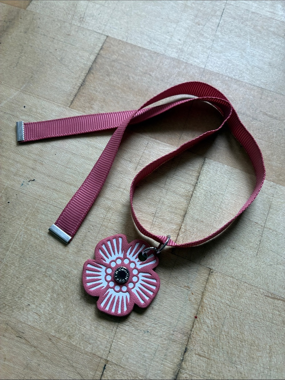 Coach Tea Rose Choker Bow Bag Charm!
